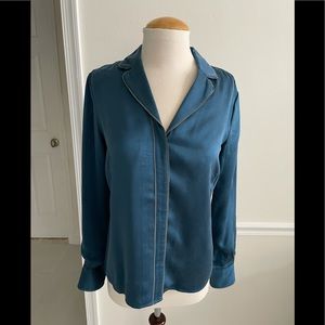 Brooks Brothers NWOT Teal Sz 4 Pristine & Gorgeous Silk Top
